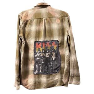 Kiss flannel upcycle bleach brown